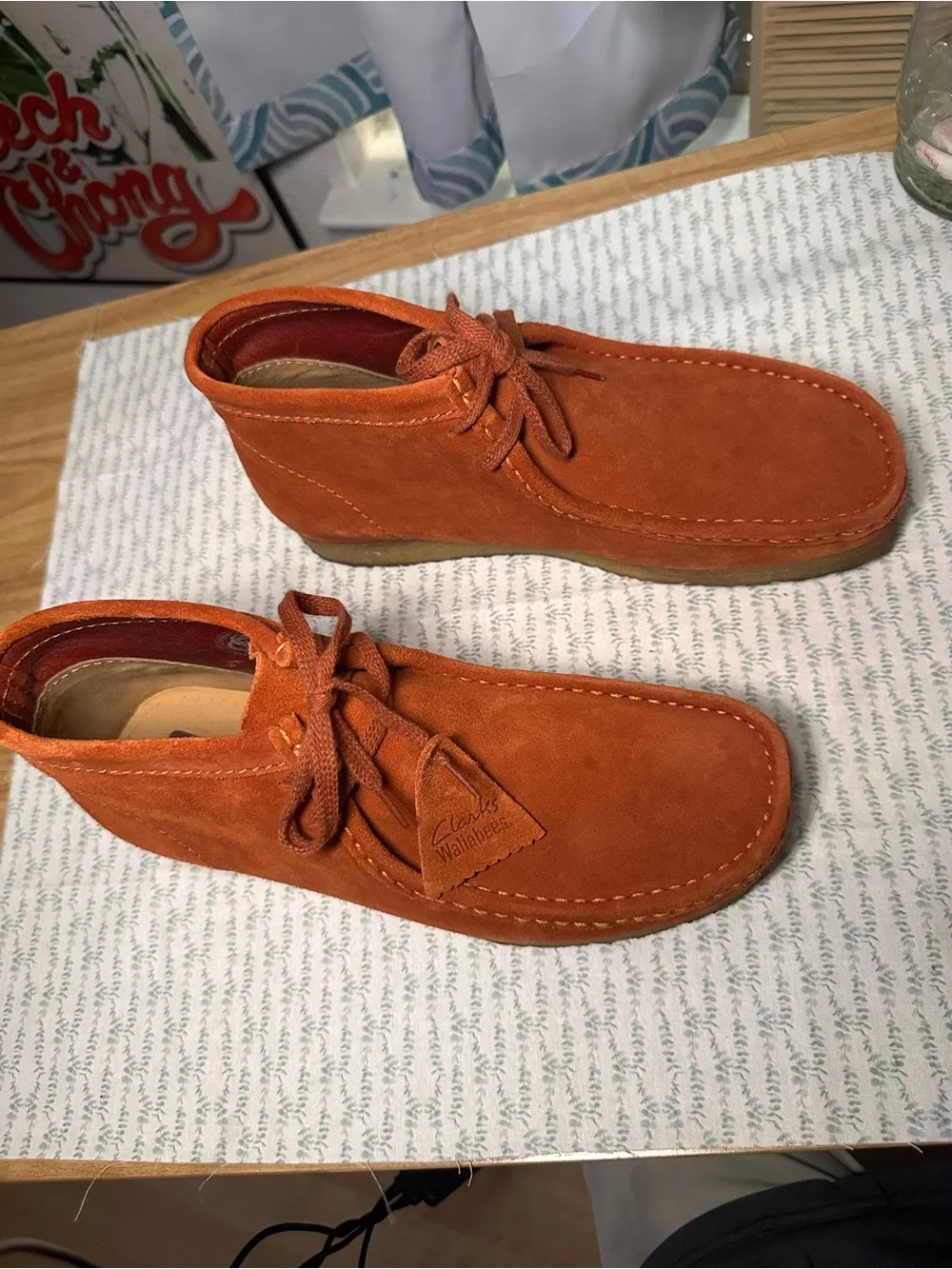Clarks Originals Wallabee Boots – Rust/Orange Suede (Excellent Condition)